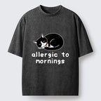 Kyoto-Lion Funny Sleep Cute Cat Meme Washed T-Shirt