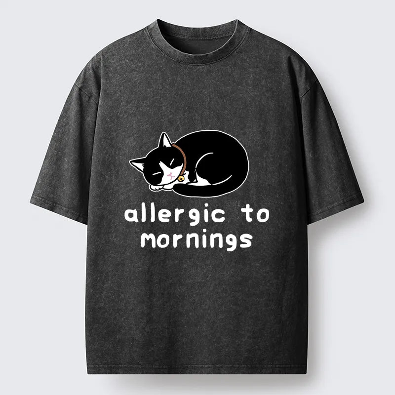 Kyoto-Lion Funny Sleep Cute Cat Meme Washed T-Shirt