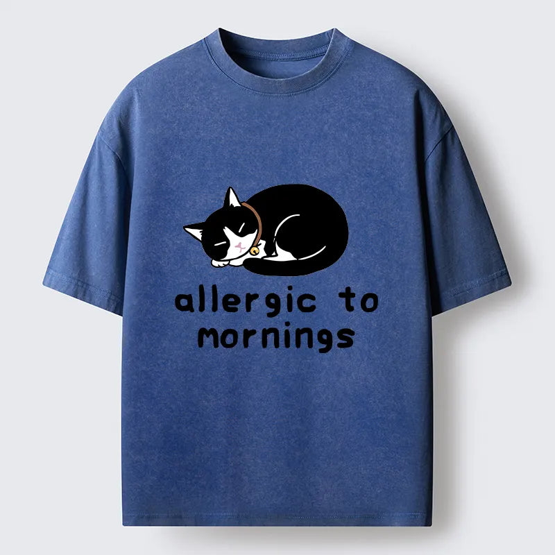Kyoto-Lion Funny Sleep Cute Cat Meme Washed T-Shirt