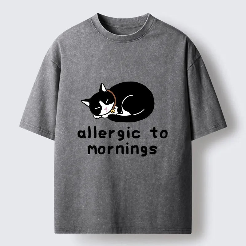 Kyoto-Lion Funny Sleep Cute Cat Meme Washed T-Shirt