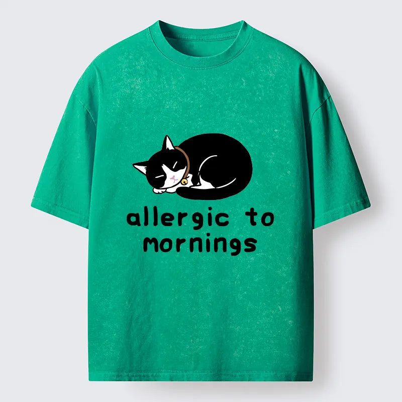 Kyoto-Lion Funny Sleep Cute Cat Meme Washed T-Shirt