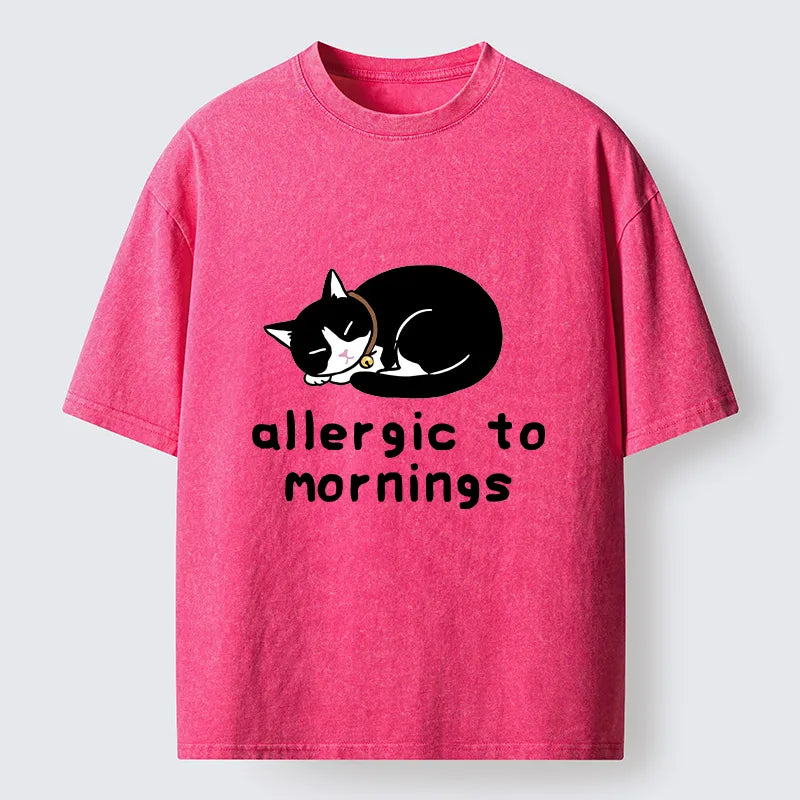Kyoto-Lion Funny Sleep Cute Cat Meme Washed T-Shirt