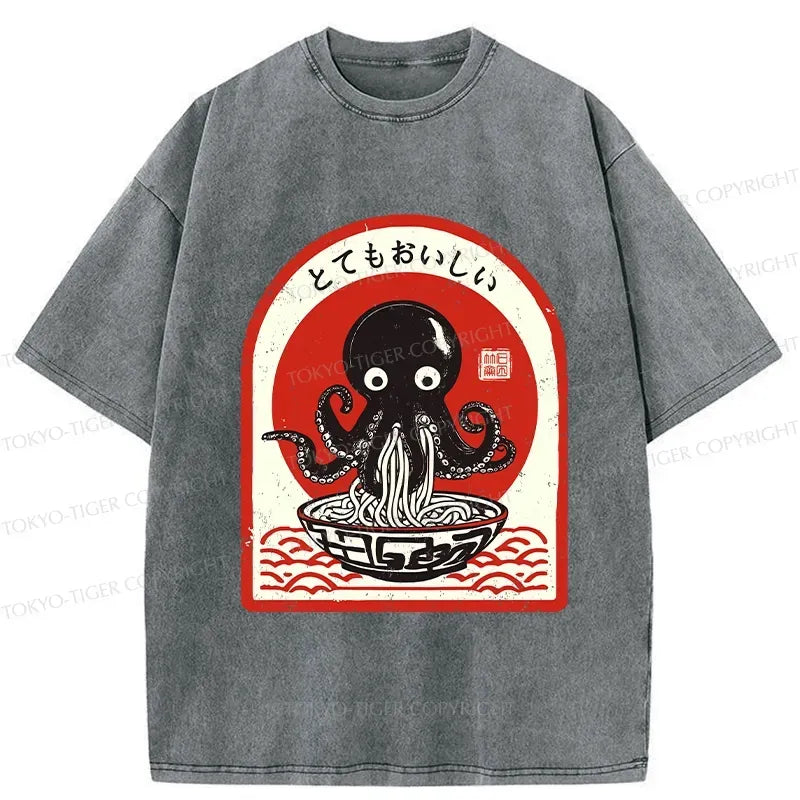 Ukiyo-e octopus shirt for summer