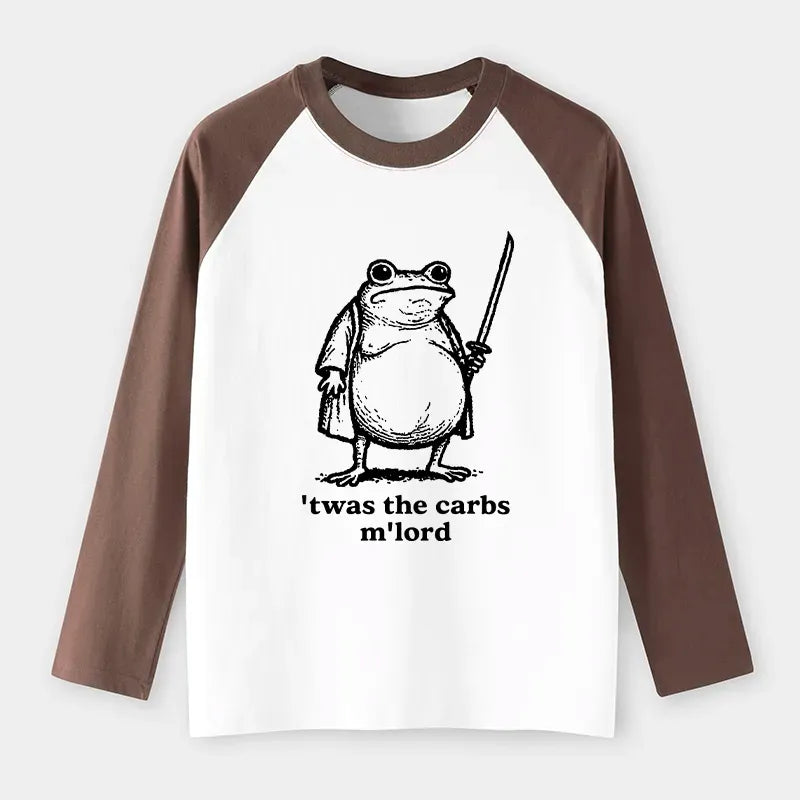 Kyoto-Lion Funny Fat Samurai Frog Raglan Long Sleeve T-shirt