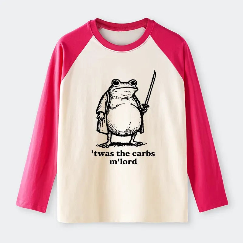 Funny Fat Samurai Frog Raglan T-shirt