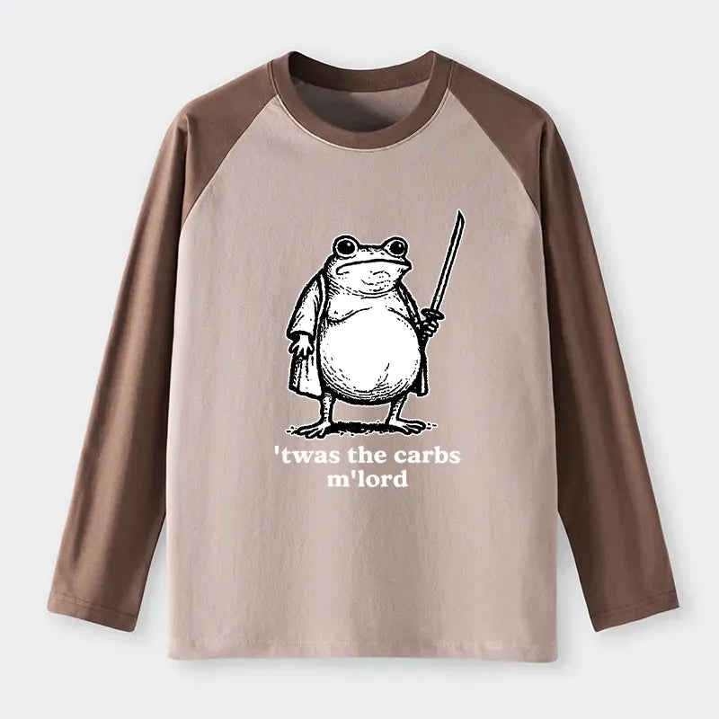 Kyoto-Lion Funny Fat Samurai Frog Raglan Long Sleeve T-shirt