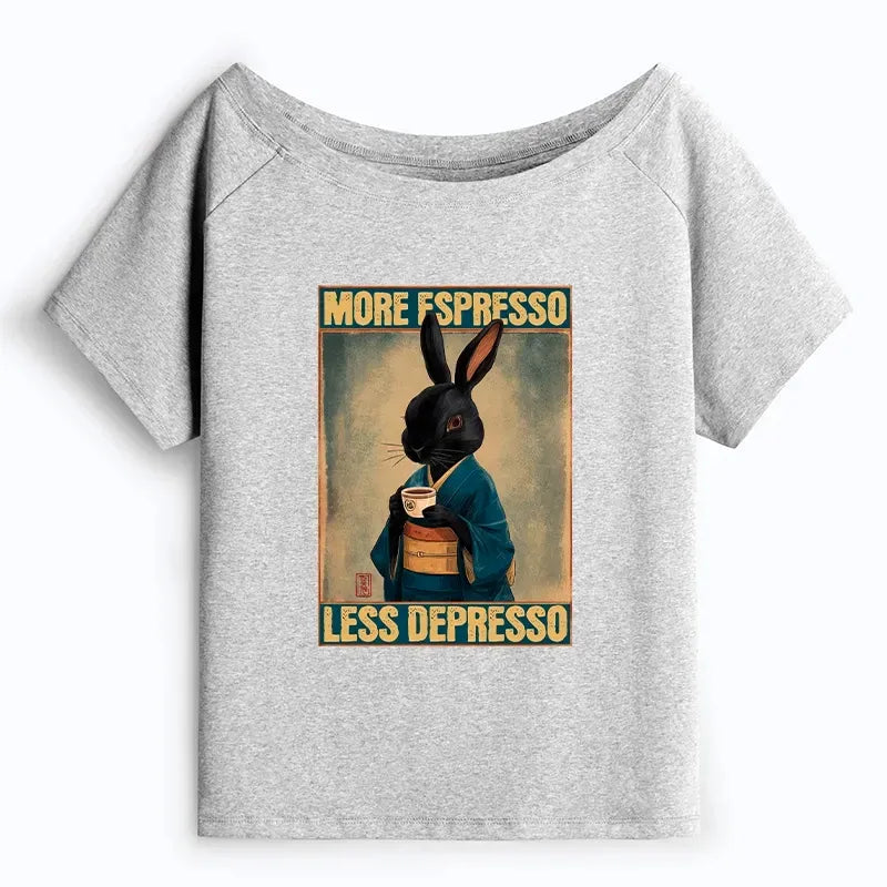 Japanese Rabbit Off Shoulder T-Shirt