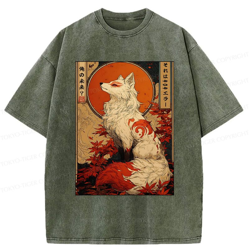 Kyoto-Lion The Fox of Fates: A Tale of Nine Tails Washed T-Shirt