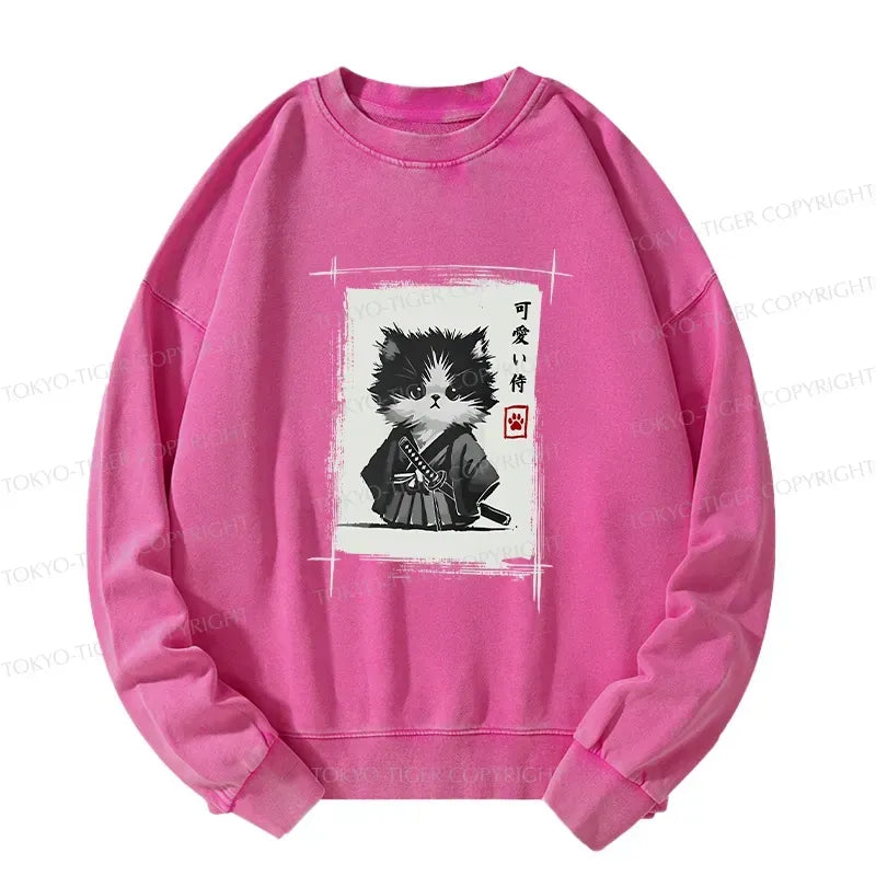 Japanese Samurai Cat Sweatshirt for Gift