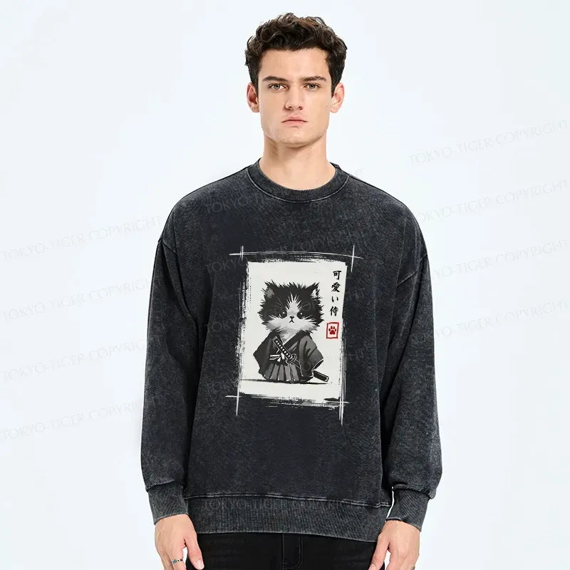 Washed Vintage Kitten Sweatshirt Best Seller