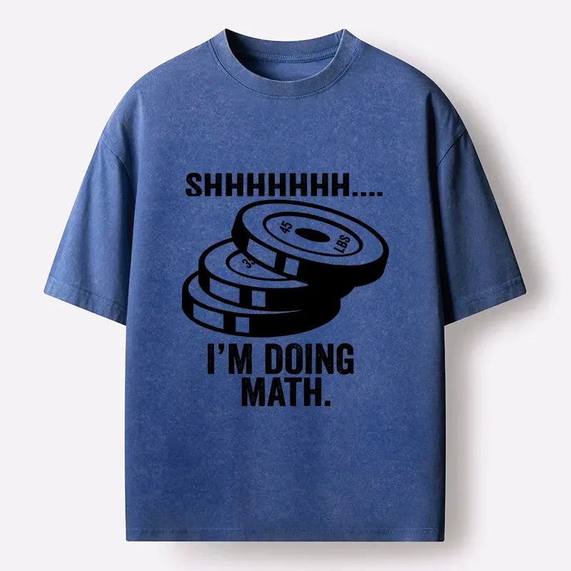 Kyoto-Lion Shhh Im Calculating Weights Washed T-Shirt