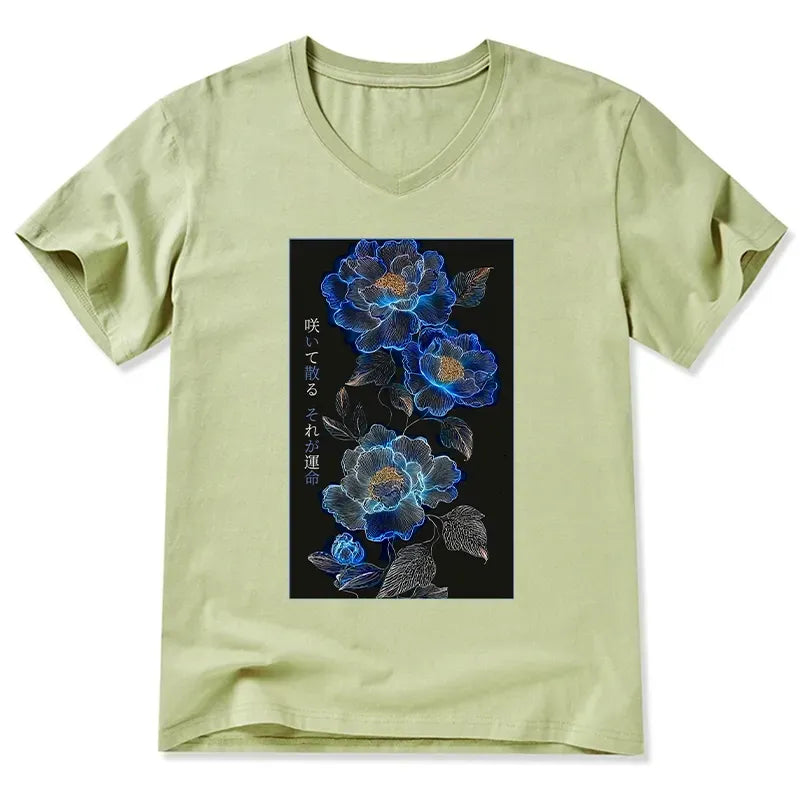 Kyoto-Lion The Sea Of Flowers In The Darkness V-Neck Classic T-Shirt