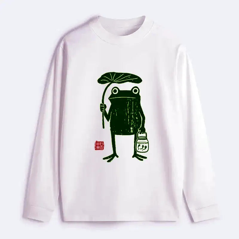 Kyoto-Lion Frogs Taking Shelter From The Rain Classic Long Sleeve T-Shirt