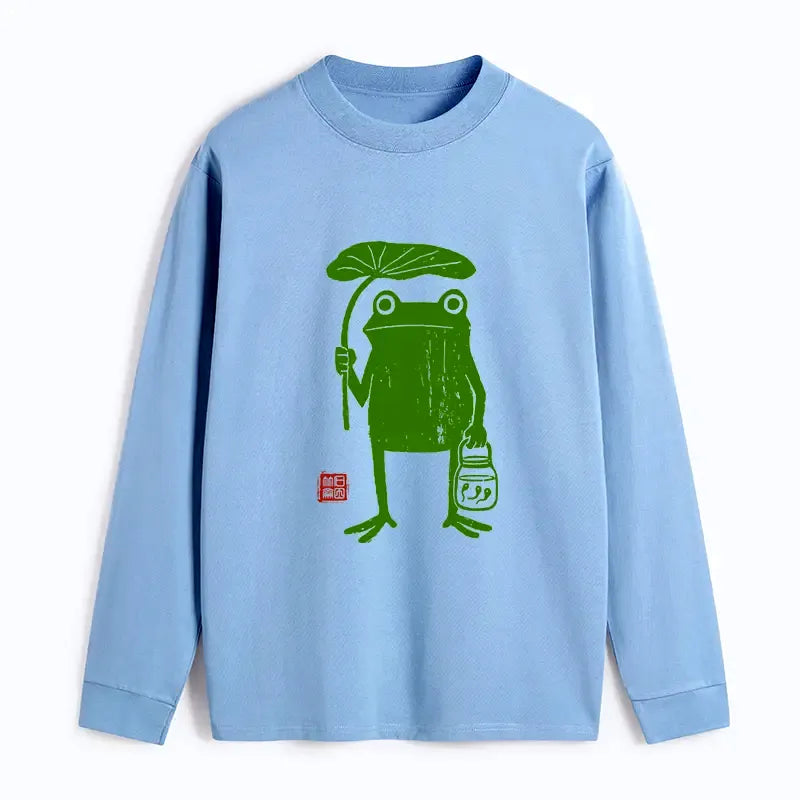 Kyoto-Lion Frogs Taking Shelter From The Rain Classic Long Sleeve T-Shirt