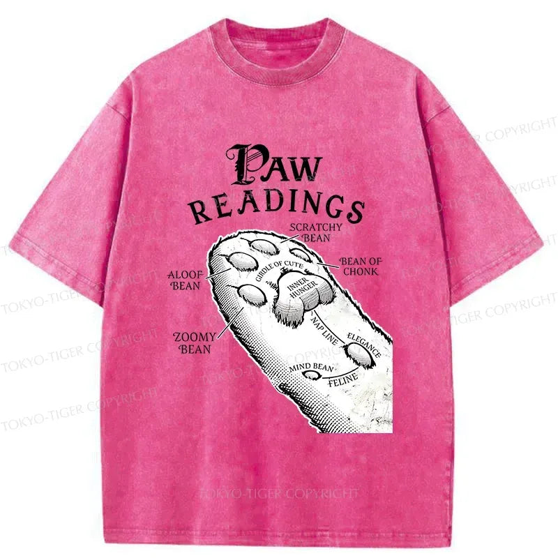 Funny Cat Paws Japanese Washed T-Shirt