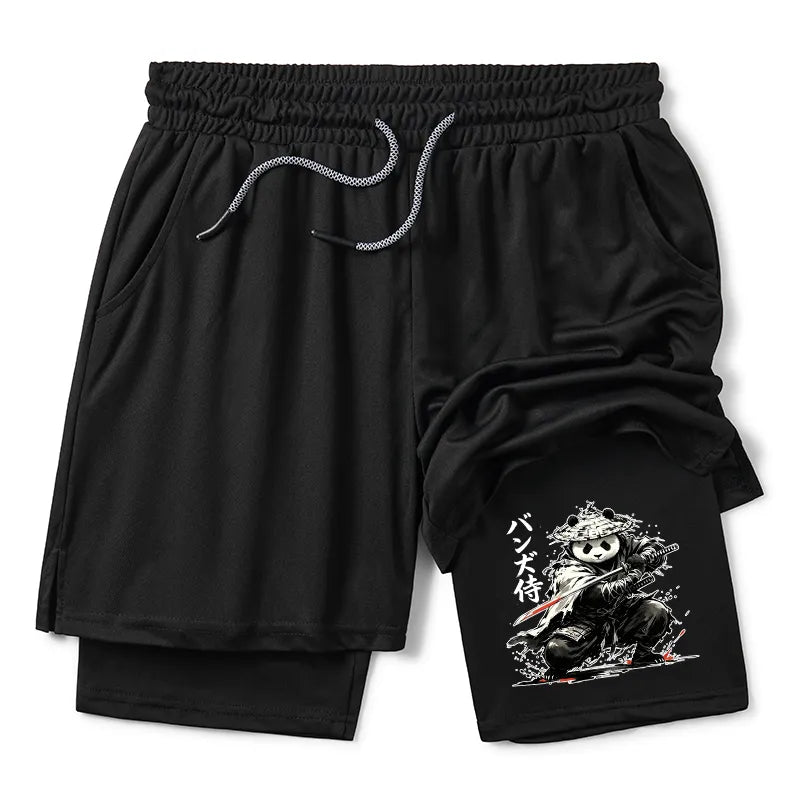 Kyoto-Lion Panda Samurai Warrior Training Shorts