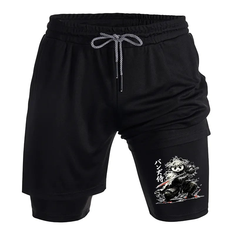 Kyoto-Lion Panda Samurai Warrior Training Shorts