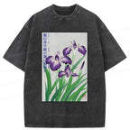 Kyoto-Lion Japanese Iris Washed T-Shirt