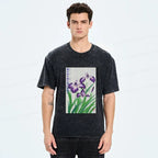 Kyoto-Lion Japanese Iris Washed T-Shirt