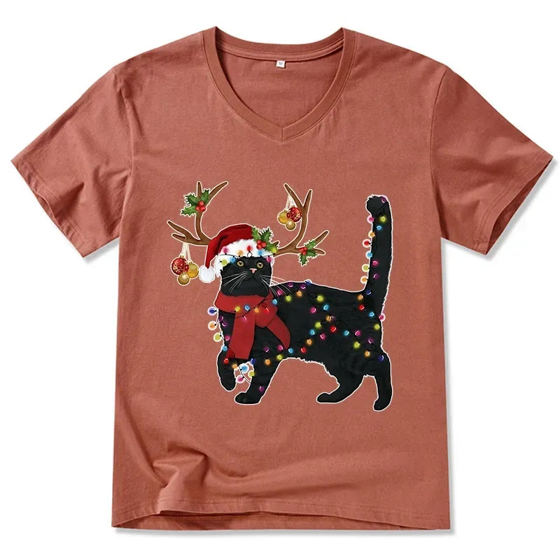 Vintage Kyoto Christmas cat tee