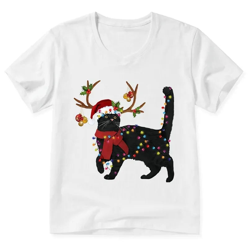 Vintage Kyoto Christmas cat tee