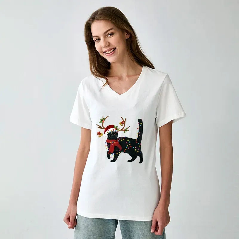 Vintage Kyoto Christmas cat tee