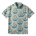 Kyoto-Lion Cute Capybara Taekwondo Button-up Shirt