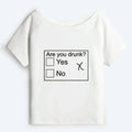 Japanese Off Shoulder Graphic Tee for Women