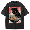 Vintage Japanese Cat Ramen Tee for Summer