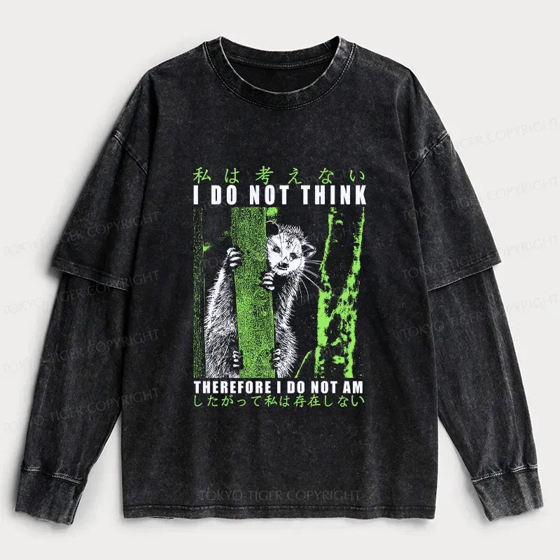 Washed Japanese Possum T-Shirt for Daily Wear