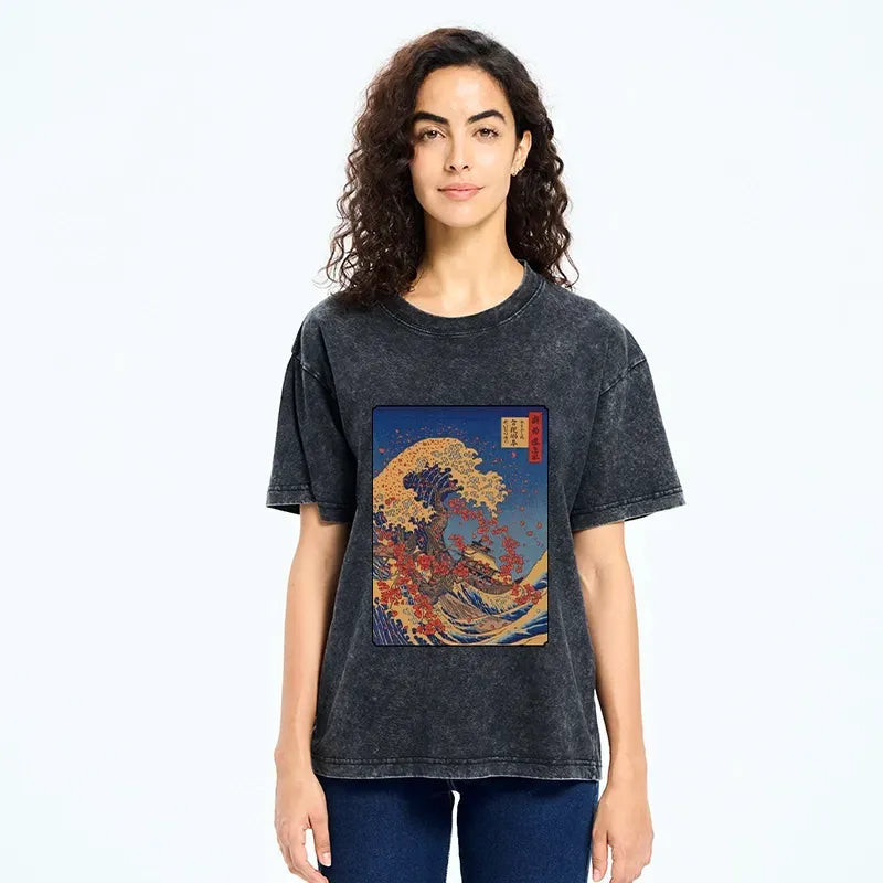Vintage Japanese Woodblock Print T-shirt