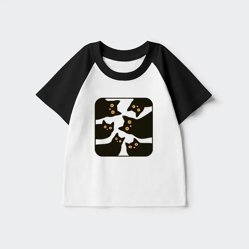 funny cat raglan shirt for kids deal