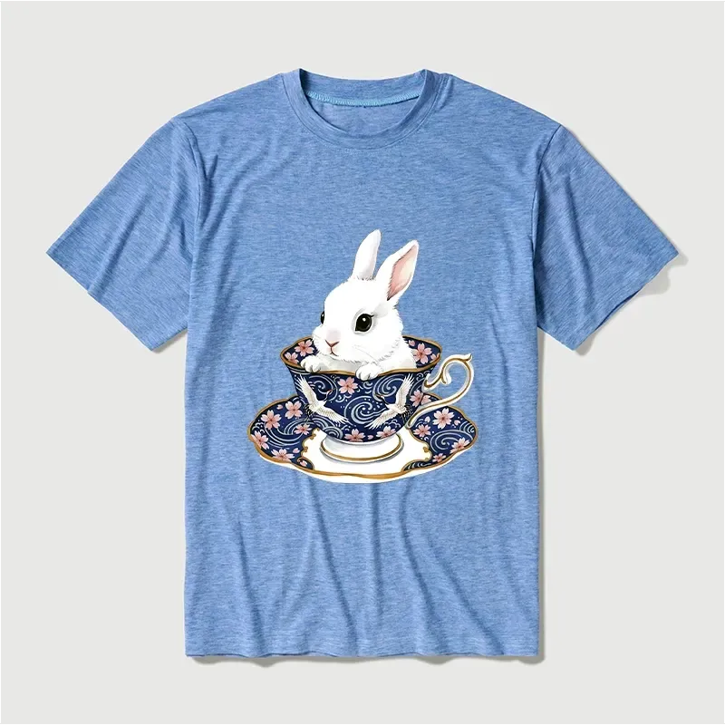 Cute Tea Set Graphic Tee for Summer Vacation