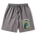 Washed Cotton Unisex Owl Shorts Free Shipping