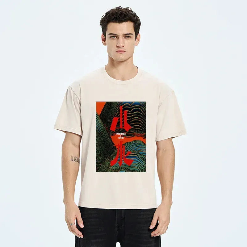 Japanese Washed T-Shirt for Daily Wear