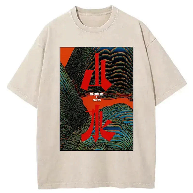 Vintage Mountains Rivers T-Shirt for Travel