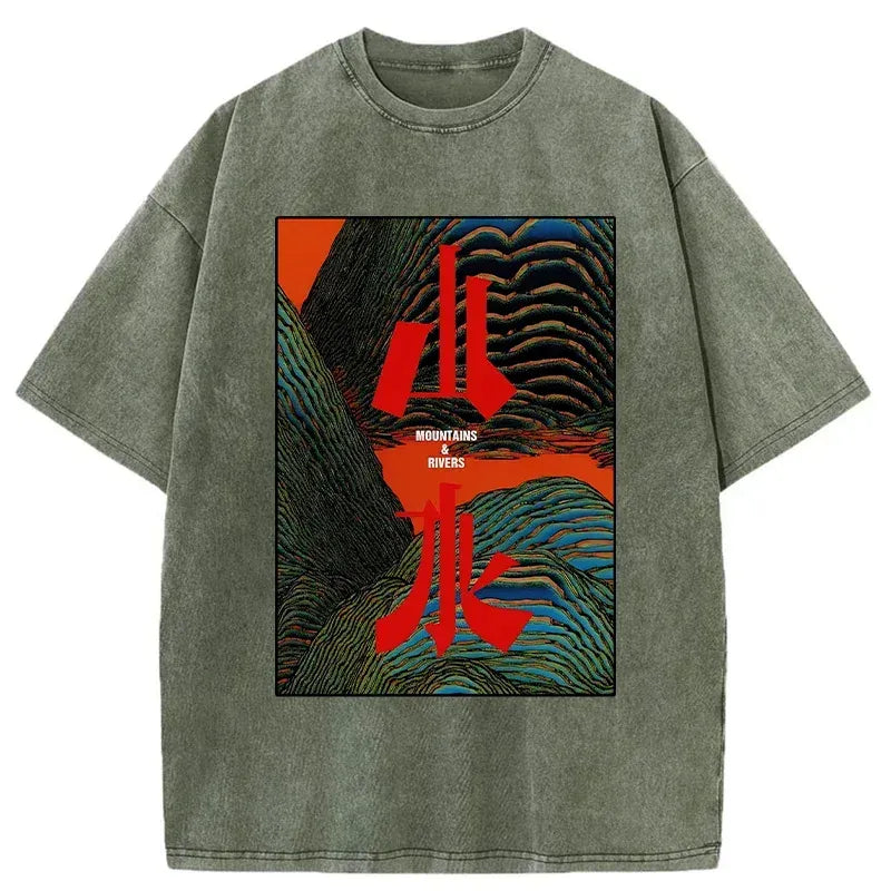 Vintage Mountains Rivers T-Shirt for Travel