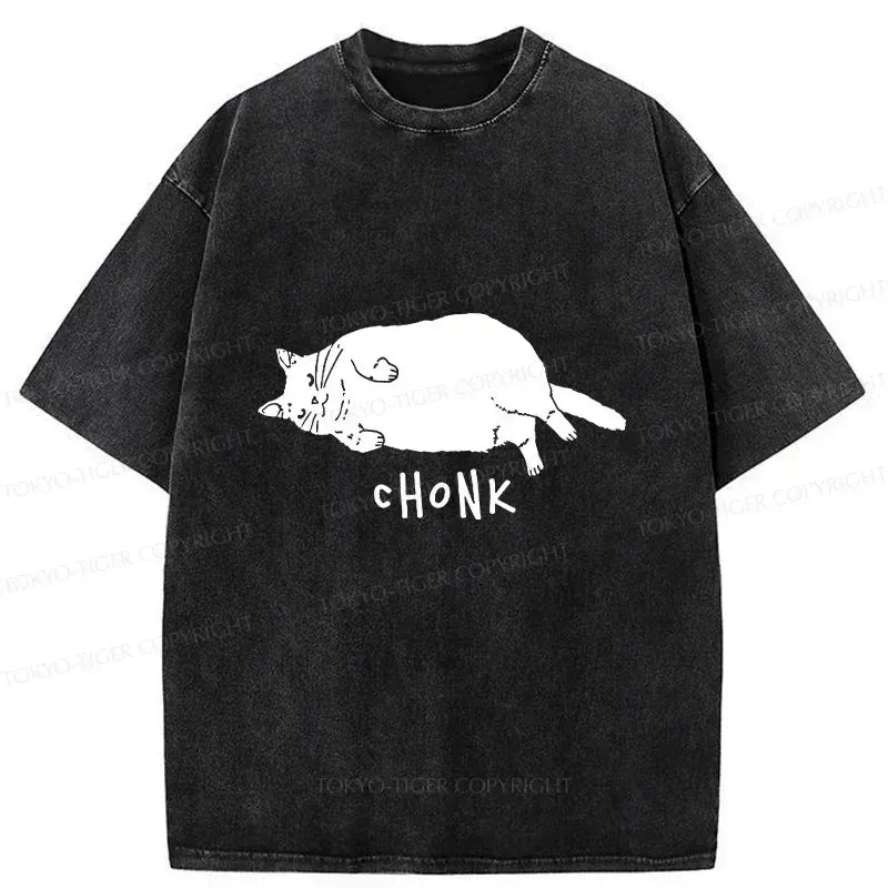 Washed Cat T-Shirt for Daily Wear