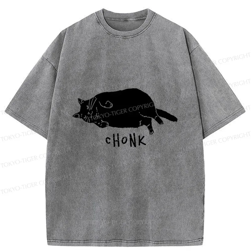 Washed Cat T-Shirt for Daily Wear