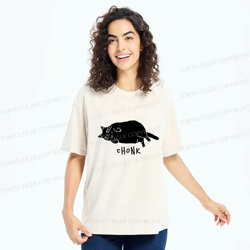 Washed Cat T-Shirt for Daily Wear