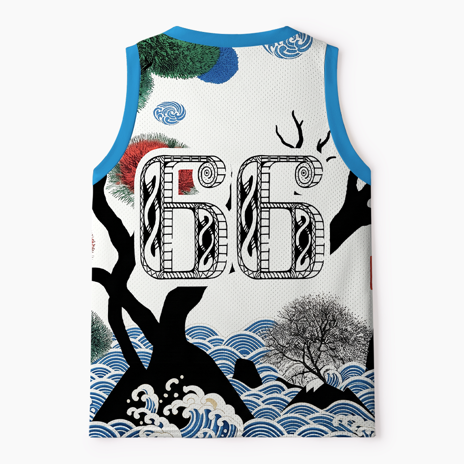 Ukiyo-e owl mesh tank top for summer