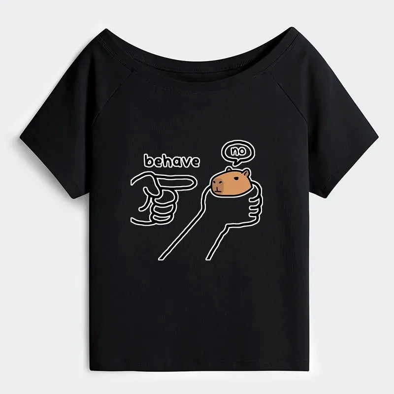Soft Japanese Capybara Tee for Vacation