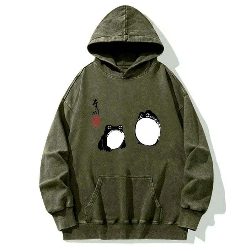 Kyoto-Lion Matsumoto Hoji Frogs Japan Washed Hoodie