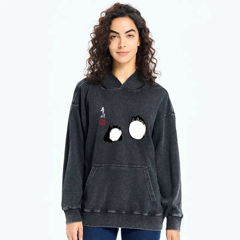 Japanese Washed Frog Hoodie Everyday