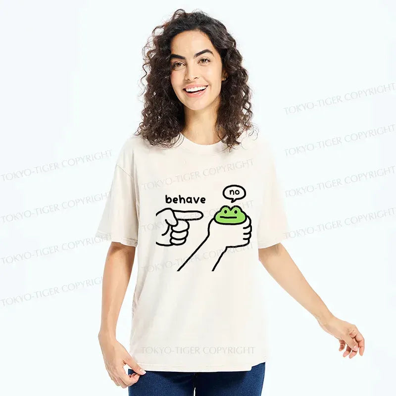 Japanese Washed Frog T-Shirt for Summer