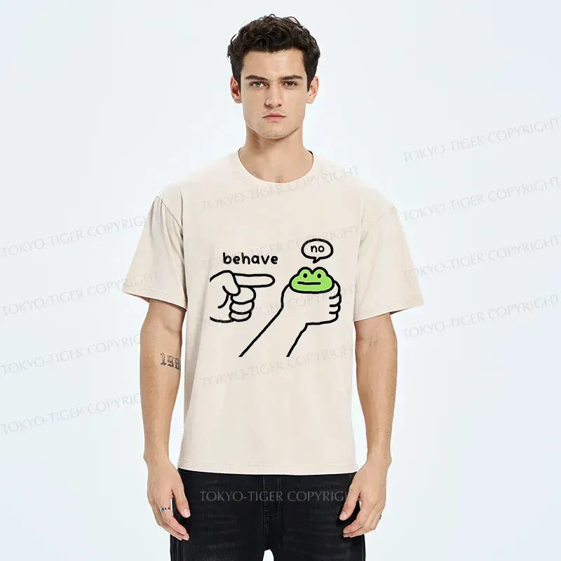 Japanese Washed Frog T-Shirt for Summer
