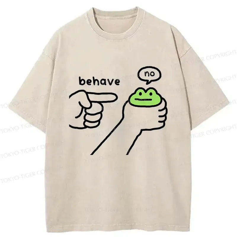 Japanese Washed Frog T-Shirt for Summer