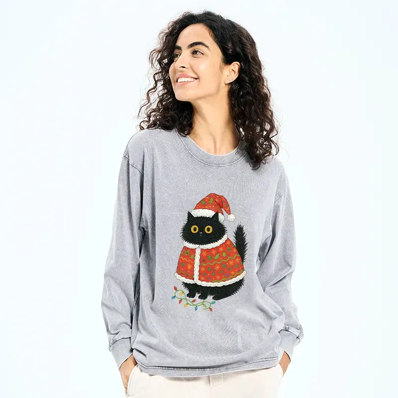 Washed Vintage Cat T-Shirt Gift Idea