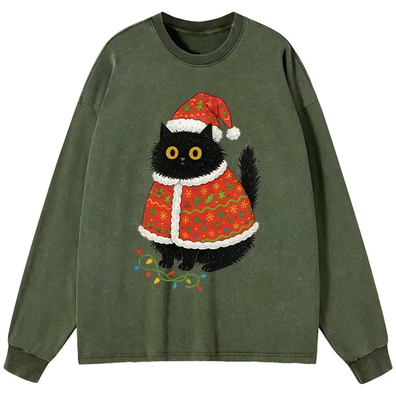 Washed Vintage Cat T-Shirt Gift Idea