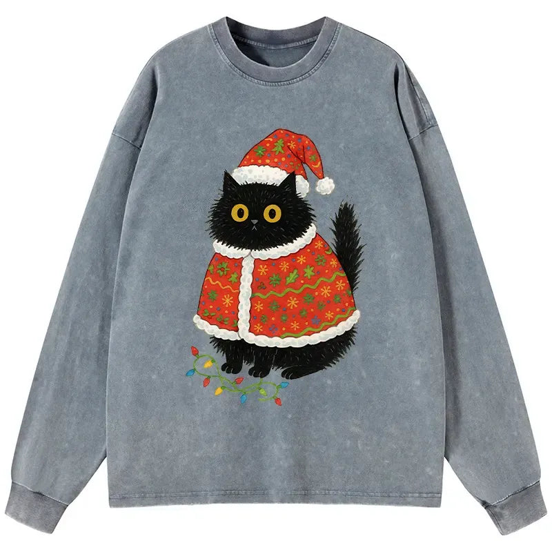 Holiday Cat Long Sleeve Tee for Him